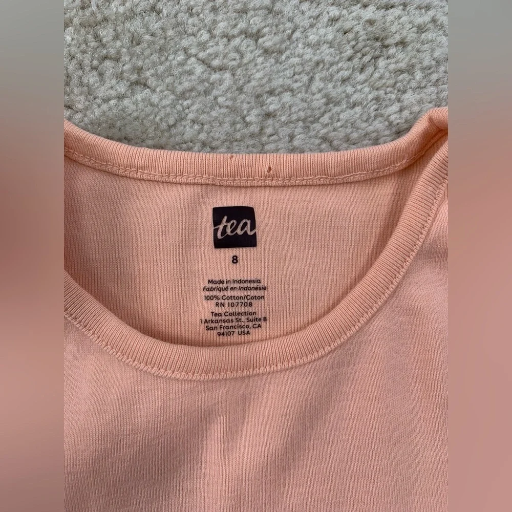 Tea Collection Size 8 Peach Rose Print Dress